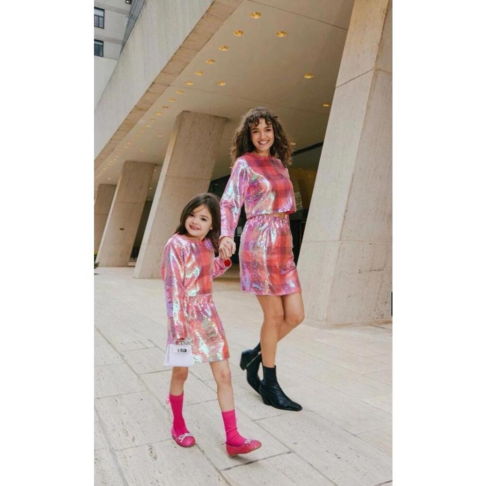 Lola‎ & The Boys Women’s Small NWT Sequin Pink As If Sparkle Preppy Matching Set